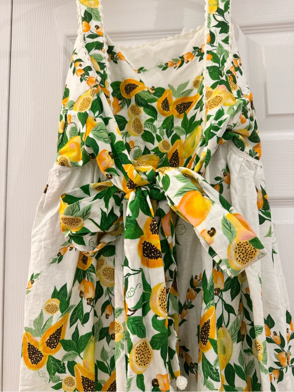 FARM Rio White Maxi Dress with Yellow Lemon & Green Leaf Print - Picture 3 of 6